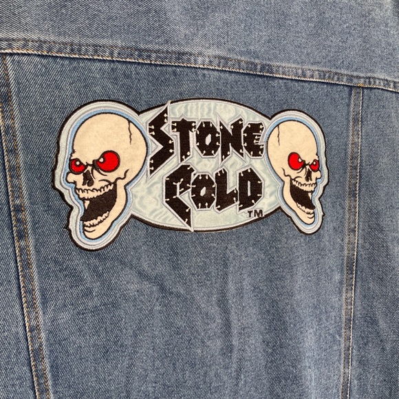 Vintage 1999 Stone Cold Steve Austin Denim Vest Size Medium New with Tags - Picture 2 of 9